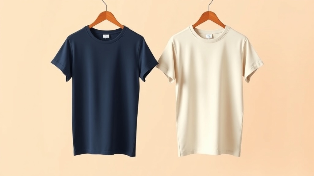 Fashion fit tee and traditional unisex fit tee laid flat side by side showing width and length differences