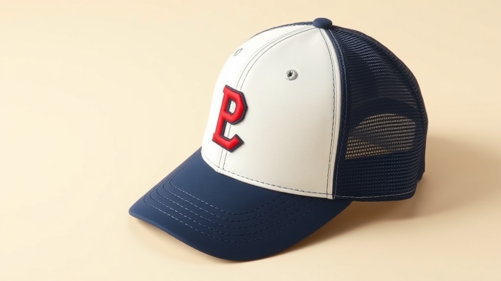 Richardson 112 structured trucker cap showing flat front panel and mesh back panels
