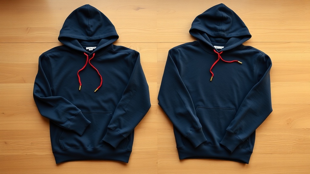 Decorated hoodies laid flat showing both screen print and DTF transfer applications on fleece fabric